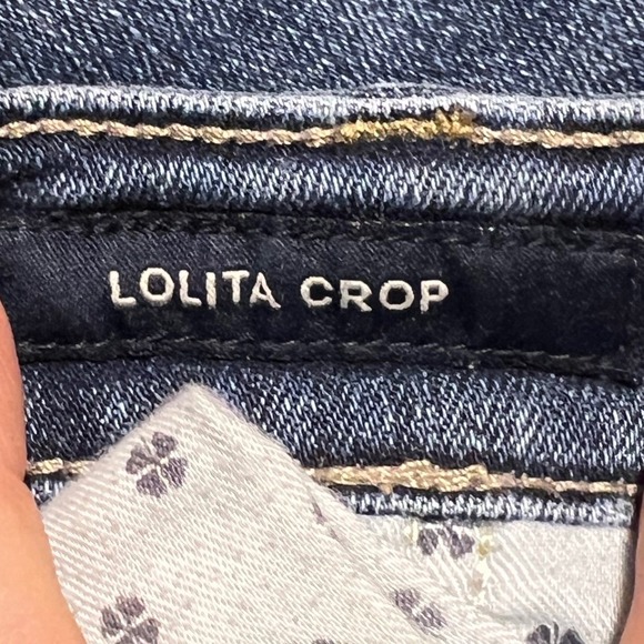 Lucky Brand Lolita Crop Blue Jeans Denim Size 12/31 Soft‎ Comfy Whiskered Ankle - Picture 6 of 12